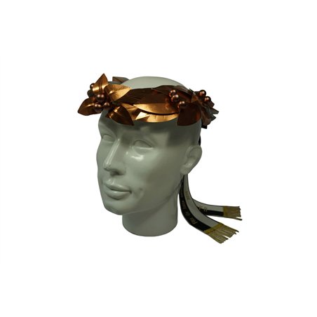 Couronne de tête en laurier, entièrement en bronze
