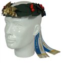 Couronne de tête en laurier, étoile en front – 7 garnitures en or