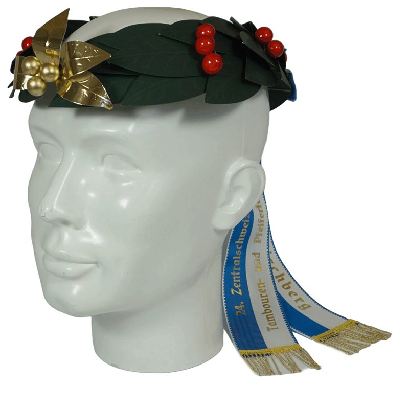 Couronne de tête en laurier, étoile en front – 7 garnitures en or
