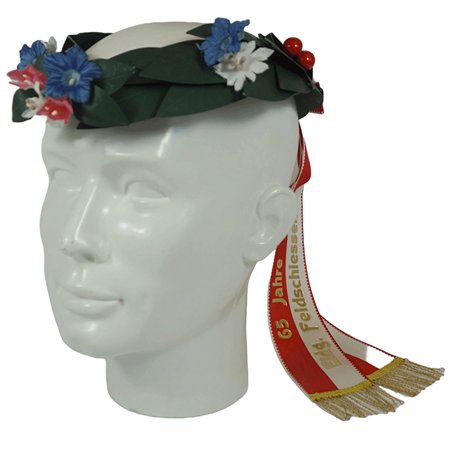 Couronne de tête en laurier, avec fleurs de montagne