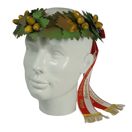 Couronne de tête en chêne, garnie à côté – 8 garnitures en or