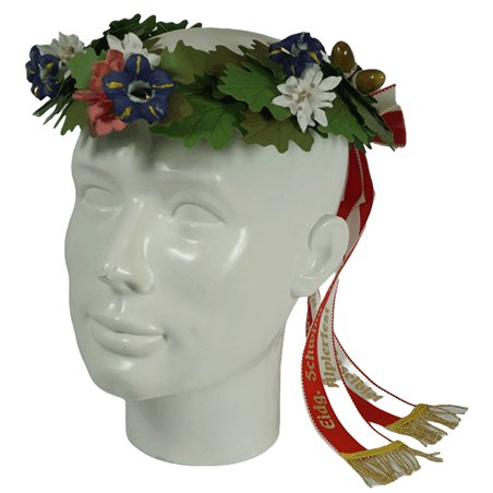 Couronne de tête en chêne, avec fleurs de montagne