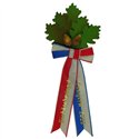 Palme 5 feuilles, en chêne, verte, 2 glands