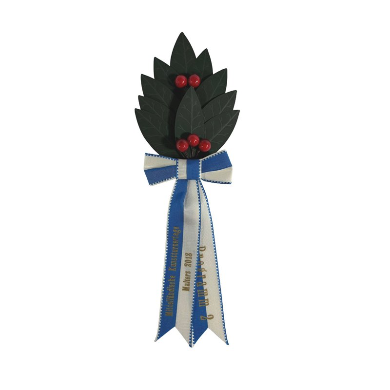 Palme 10 feuilles, en laurier, verte, 5 baies