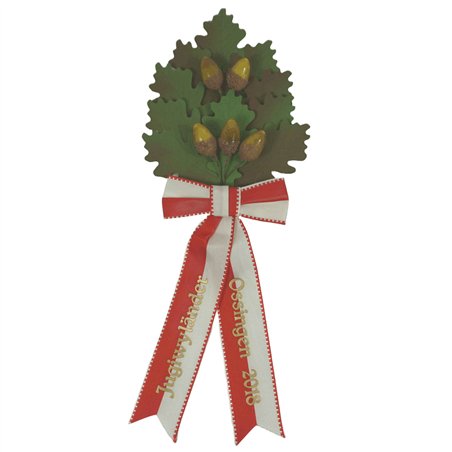 Palme 10 feuilles, en chêne, verte, 5 glands