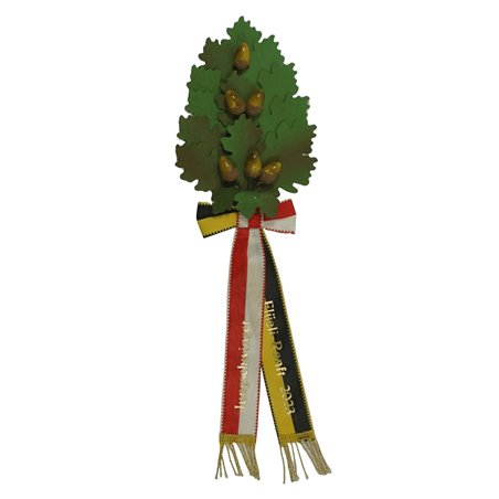 Palme 16 feuilles, en chêne, verte, 6 glands