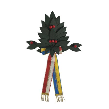 Palme grande-épée, 24 feuilles, en laurier, verte, 7 baies