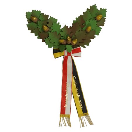Palme demi-couronne, 26 feuilles, en chêne, verte, 7 glands