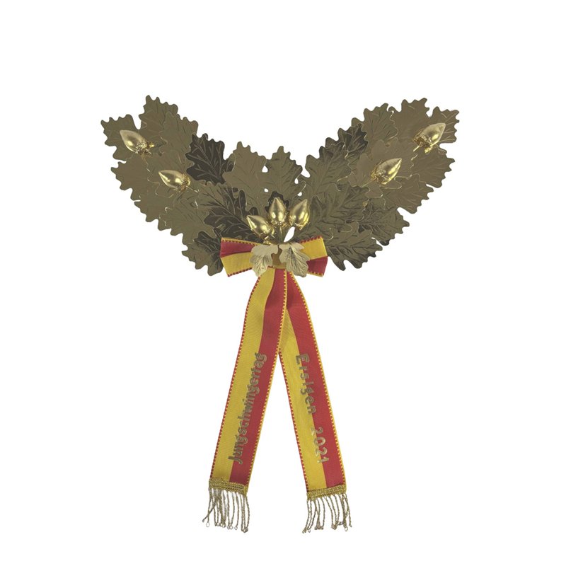 Palme demi-couronne, 26 feuilles, entièrement en or