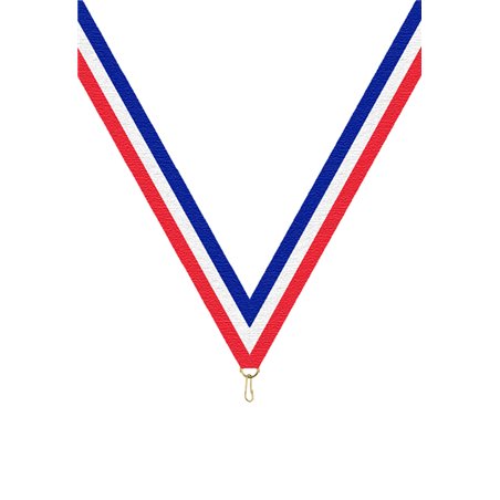 Ruban P.196 22 mm Bleu / Blanc / Rouge, - 6021