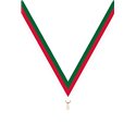 Ruban P.195 22 mm Vert / Rouge / Blanc, - 6037