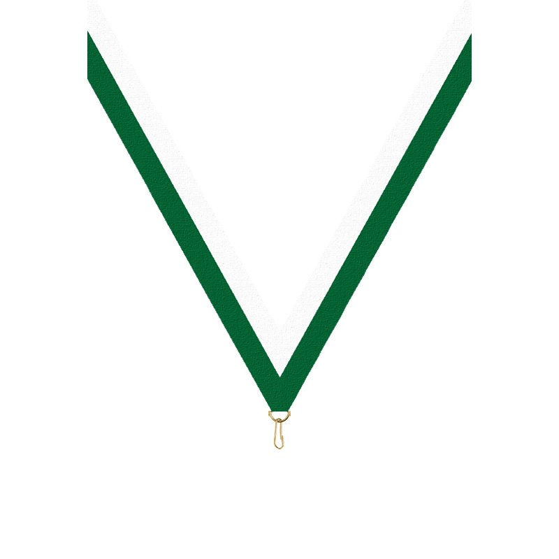 Ruban P.195 22 mm Blanc / Vert, - 6039