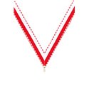 Ruban P.195 22 mm Blanc / Rouge, - 6041