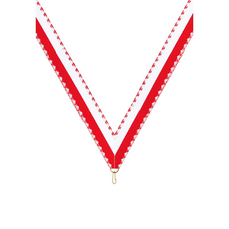 Ruban P.195 22 mm Blanc / Rouge, - 6041