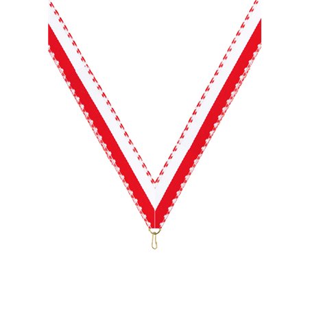 Ruban P.195 22 mm Blanc / Rouge, - 6041