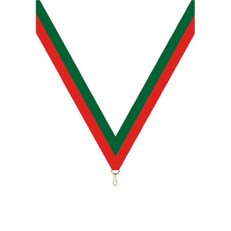 Ruban P.195 22 mm Vert / Rouge, - 6042