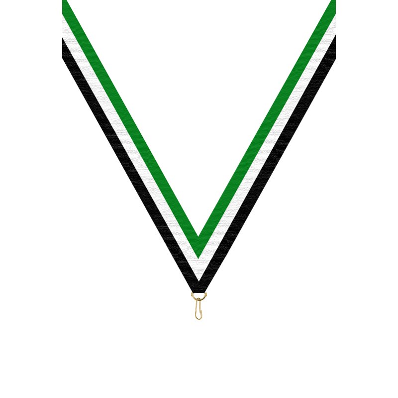 Ruban P.195 22 mm Vert / Blanc / Noir, - 6046