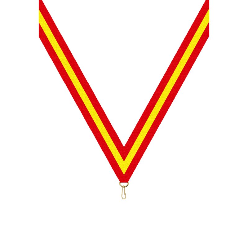 Ruban P.195 22 mm Rouge / Jaune / Rouge, - 6048