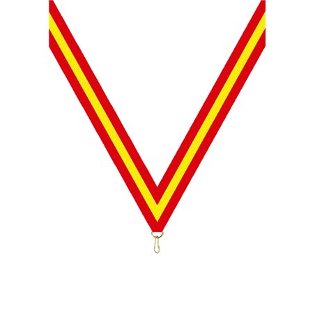 Ruban P.195 22 mm Rouge / Jaune / Rouge, - 6048