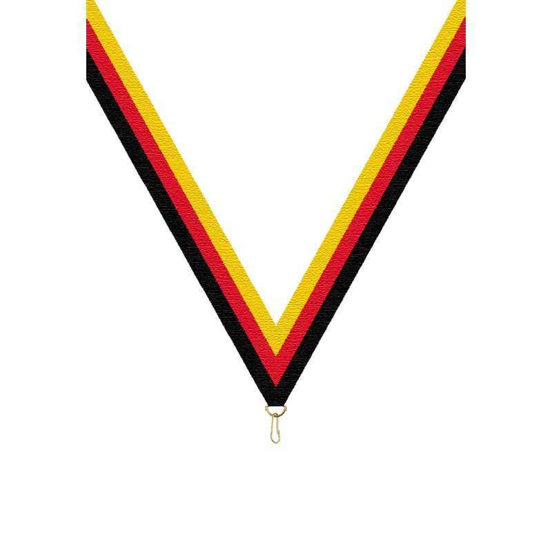 Ruban P.196 22 mm Noir / Rouge / Jaune, - 6050