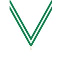 Ruban P.195 22 mm Vert / Blanc / Vert, - 6052