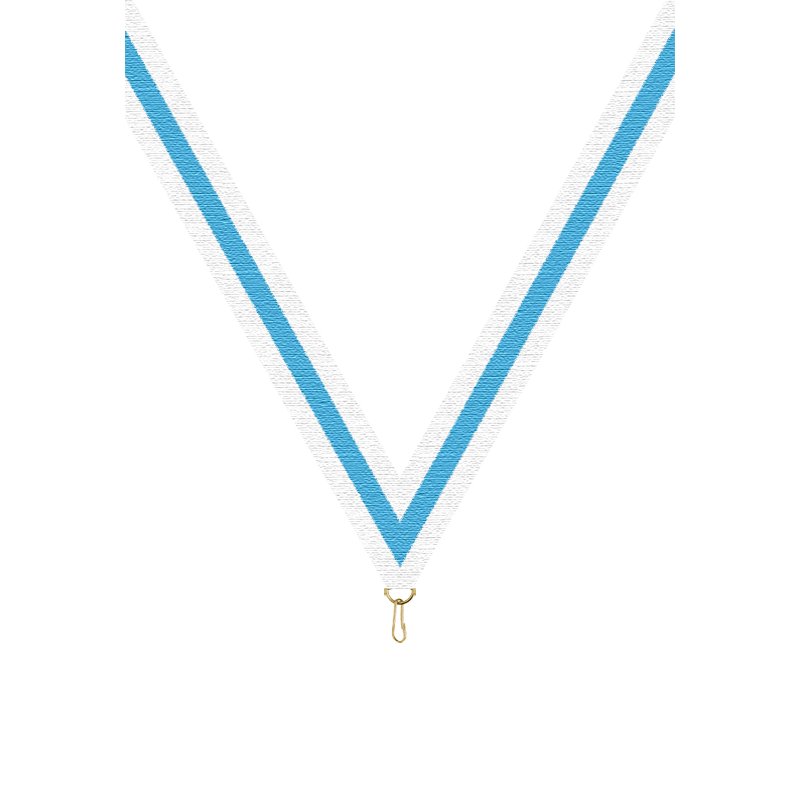 Ruban P.195 22 mm Blanc / Bleu / Blanc, - 6053