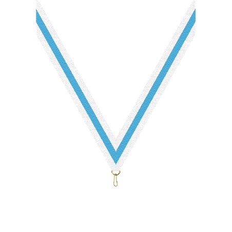 Ruban P.195 22 mm Blanc / Bleu / Blanc, - 6053