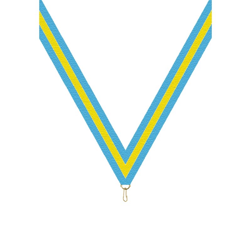 Ruban P.195 22 mm Bleu / Jaune / Bleu, - 6054