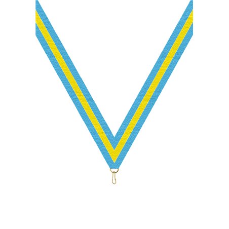 Ruban P.195 22 mm Bleu / Jaune / Bleu, - 6054