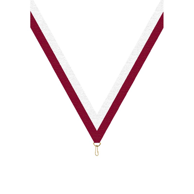 Ruban P.195 22 mm Bdeaux / Blanc, - 6055