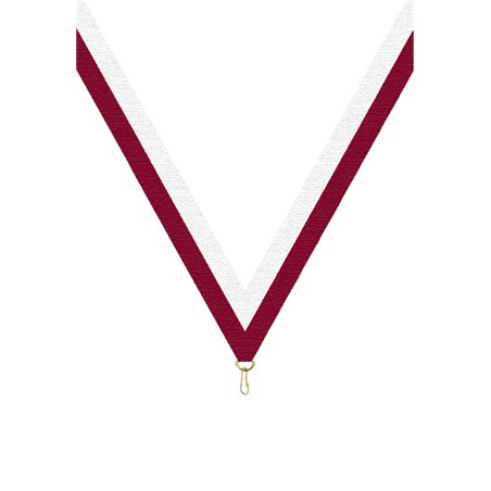 Ruban P.195 22 mm Bdeaux / Blanc, - 6055