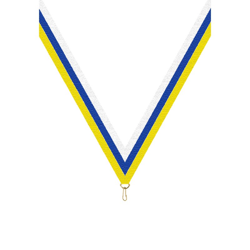 Ruban P.195 22 mm Jaune / Bleu / Blanc, - 6056