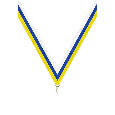 Ruban P.195 22 mm Jaune / Bleu / Blanc, - 6056