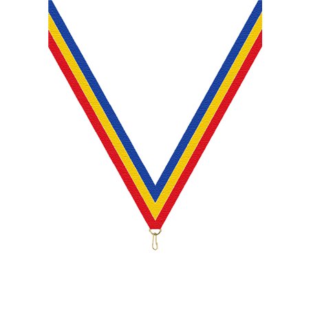 Ruban P.195 22 mm Rouge / Jaune / Bleu, - 6057