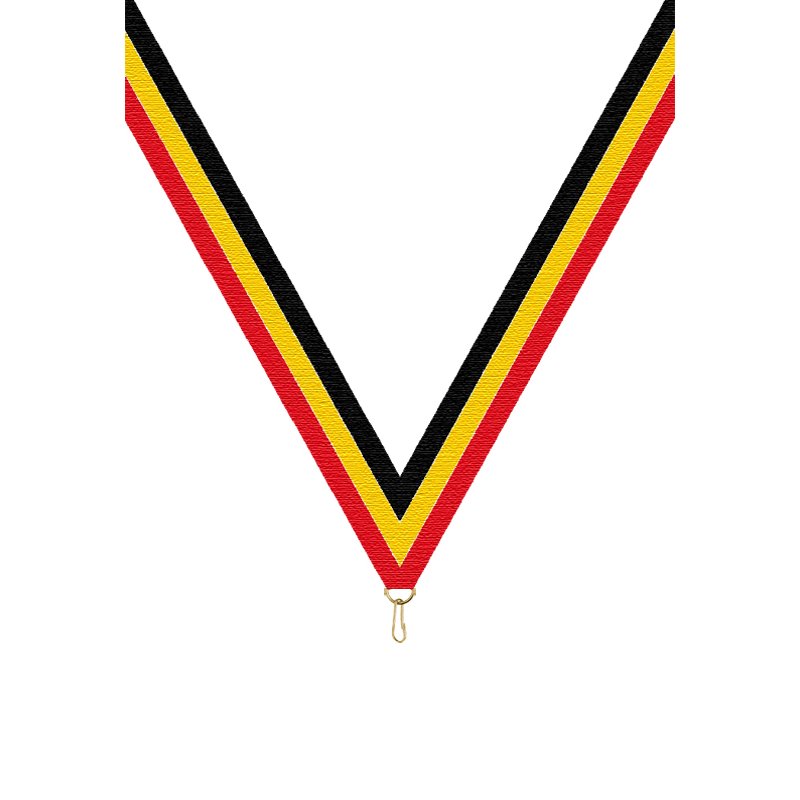 Ruban P.195 22 mm Rouge / Jaune / Noir, - 6058