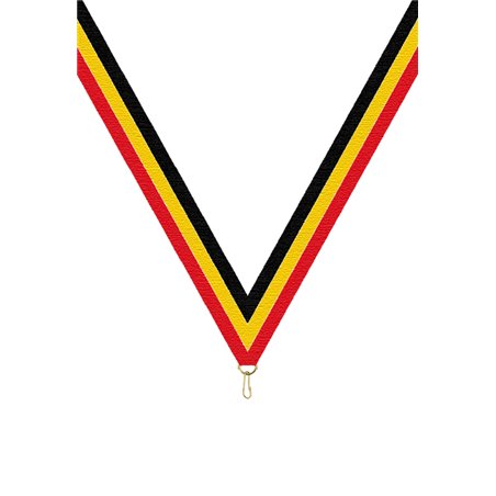 Ruban P.195 22 mm Rouge / Jaune / Noir, - 6058