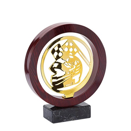 TROPH.METAL BOIS AUTO 22 CM P,118