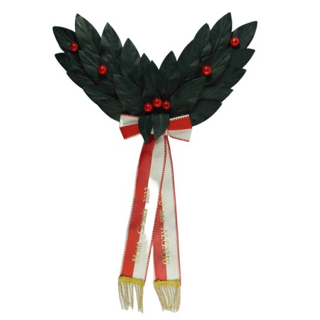 Palme demi-couronne 26 feuilles en laurier, 7 baies