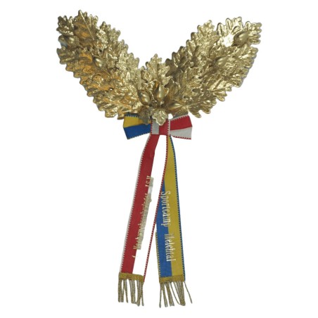 Palme demi-couronne 26 feuilles en chêne, 7 glands